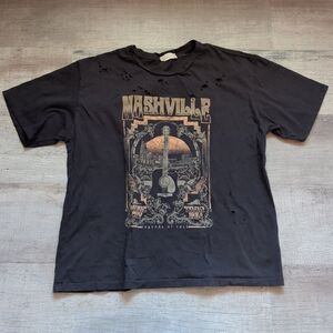 Altered State Nashville Music City Graphic Tee M Distressed Black